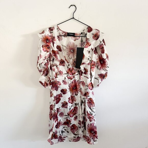 NWT The Kooples Pastel Daisy Floral Satin Dress 2/M - Picture 2 of 9